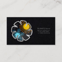 Air conditioning fan sun and snowflake business ca