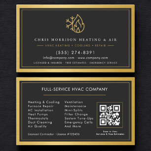 Air Conditioning & Heating Tech QR Code Business Card