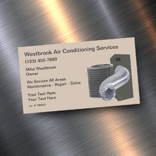 Air Conditioning Repair And Duct Cleaning Magnetic Business Card