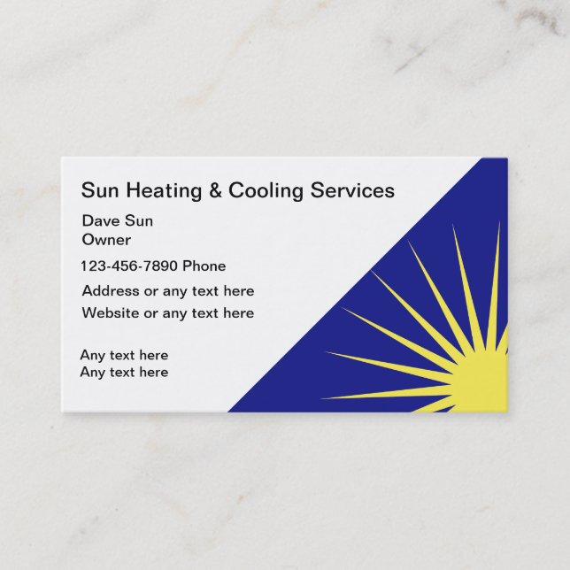 Air Conditioning Repair Business Cards (Front)