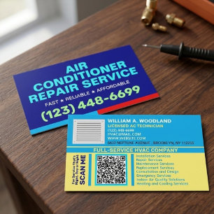 Air Conditioning Repair Installation Services   AC Business Card