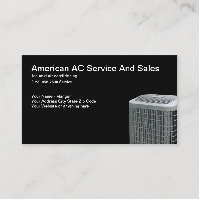 Air Conditioning Service And Sales Business Card (Front)