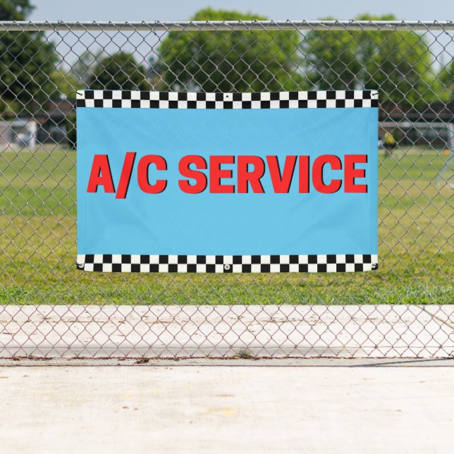 Air Conditioning Service Automotive Shop Blue Banner (Insitu)