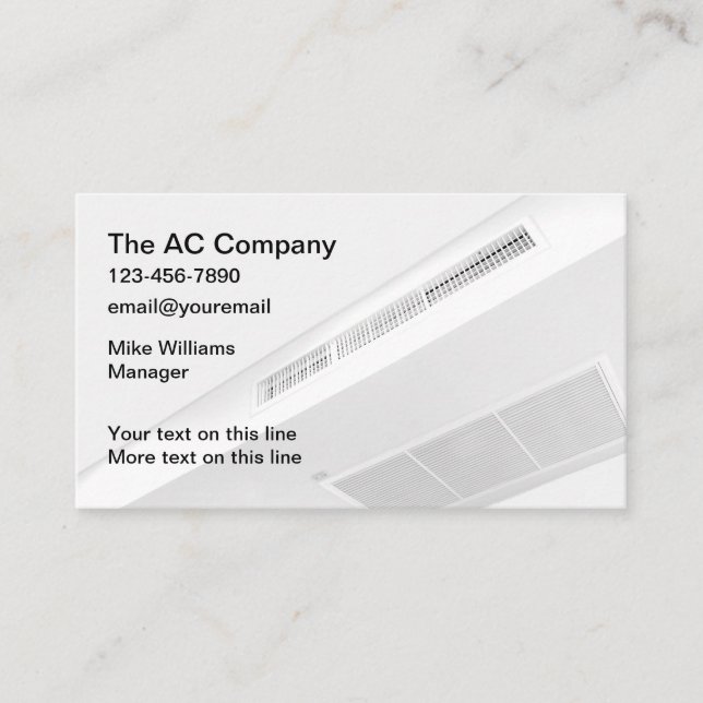 Air Conditioning Service Business Cards (Front)