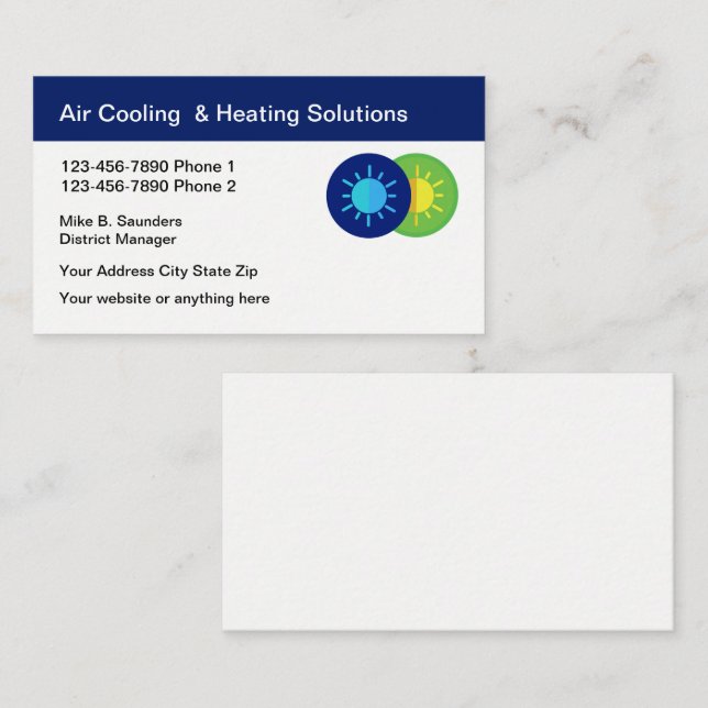 Air Conditioning Service Businesscards Business Ca Card (Front/Back)