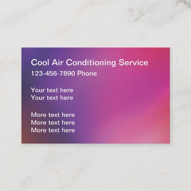Air Conditioning Services Colorful Business Card (Front)