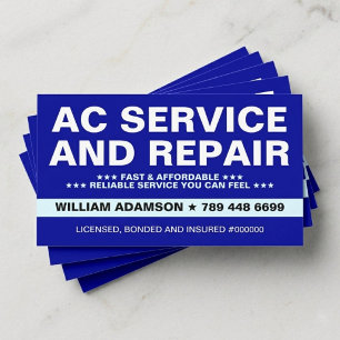 Air Conditioning Services (Repair & Install) AC Business Card