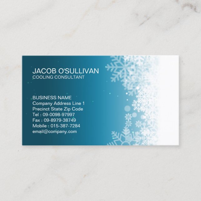 Air Conditioning Snow Flakes Business Card (Front)