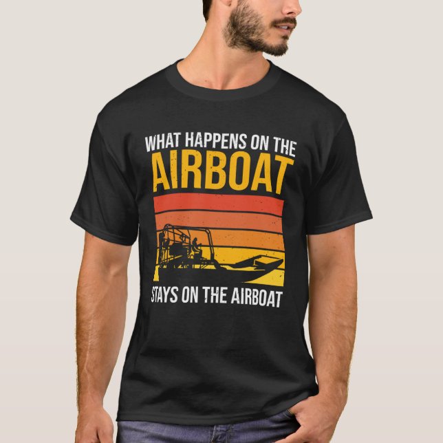 Air cushion boat airboat T-Shirt (Front)