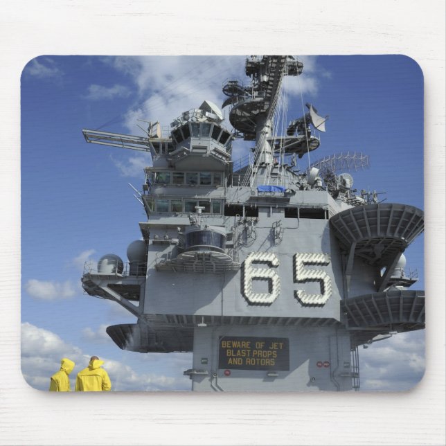 Air department Sailors test the sprinkler syste Mouse Mat (Front)