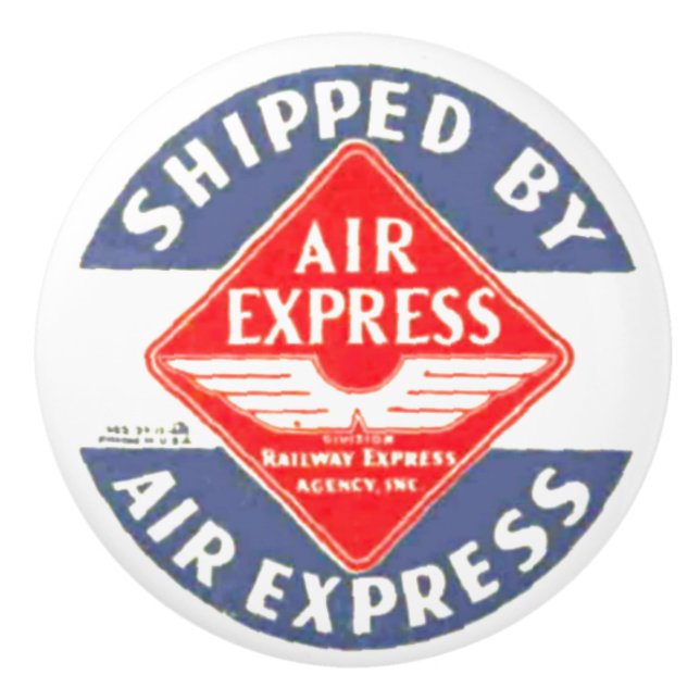 Air Express by Railway Express Agency Ceramic Knob (Front)