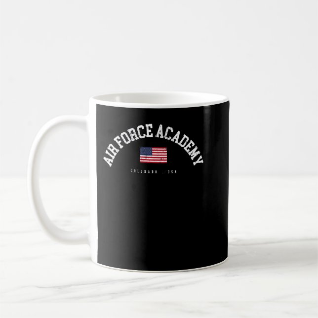 Air Force Academy CO American Flag USA City Name P Coffee Mug (Left)