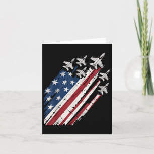Air Force American Flag Patriotic Red White Blue 4 Card