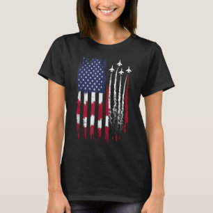 Air Force American Flag Patriotic Red White Blue 4 T-Shirt