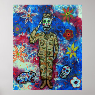 AIR FORCE ARMY DAY OF THE DEAD POSTER