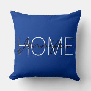 Air Force blue colour home monogram Cushion