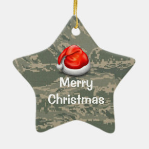 Air Force Camo Star Merry Christmas Ornament