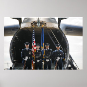 Air Force Colour Guard Detail with C-5 Galaxy Poster