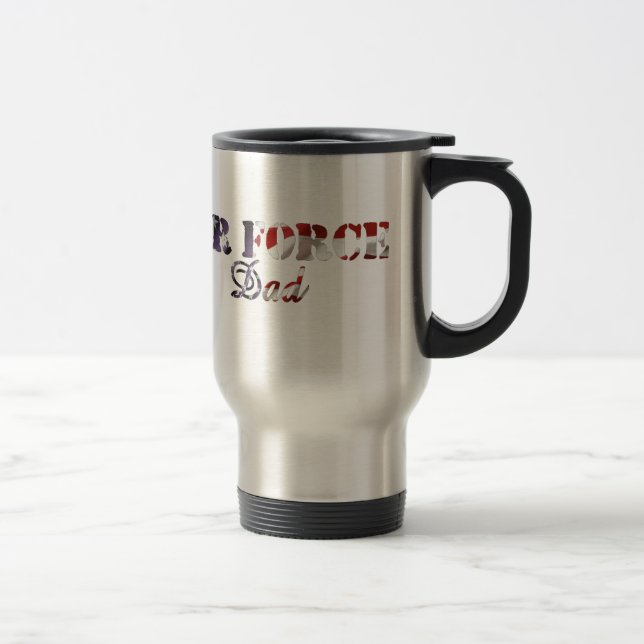 Air Force Dad American Flag Travel Mug (Right)