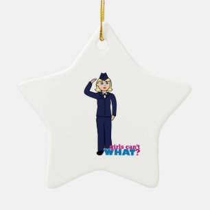 Air Force Dress Blues Light Ceramic Tree Decoration