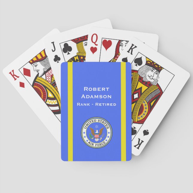 Air Force Emblem and colours personalise Playing Cards (Back)