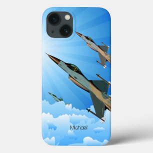 Air Force F16 Fighter Team Flying Into Clouds iPhone 13 Case