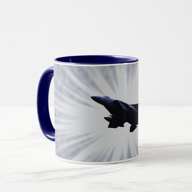 Air Force F 15 Fighter Jet Art Mug Cup (Front Left)