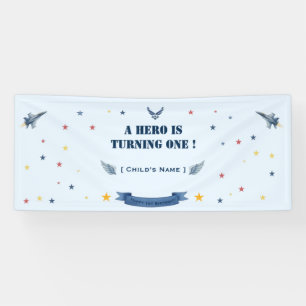 Air Force First Birthday Banner Hero Turns One