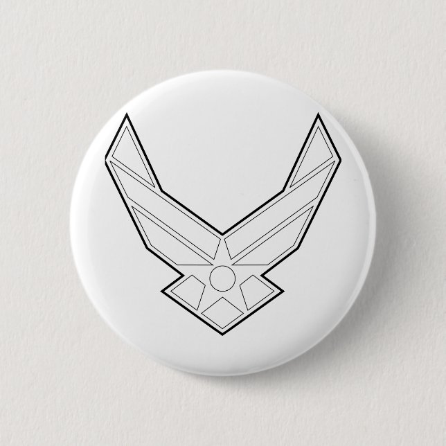 Air Force Insignia - White-outlined 6 Cm Round Badge (Front)