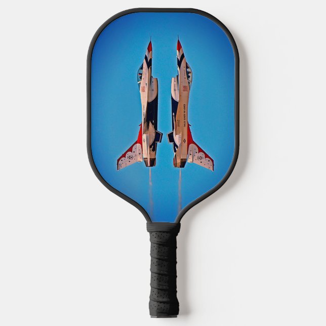 Air Force Jet Aeroplanes Inverted Thunderbirds F16 Pickleball Paddle (Front)