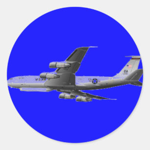 AIR FORCE JET AIRCRAFT CLASSIC ROUND STICKER