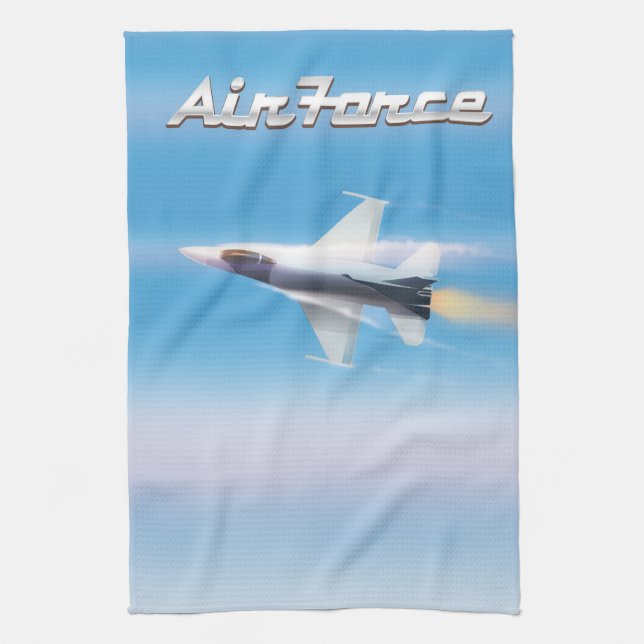 Air Force Jet Poster Tea Towel (Vertical)
