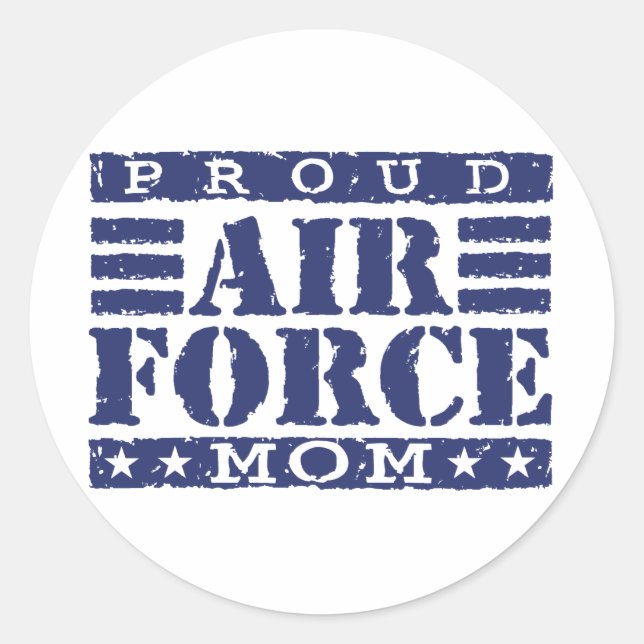 Air Force Mum Classic Round Sticker (Front)