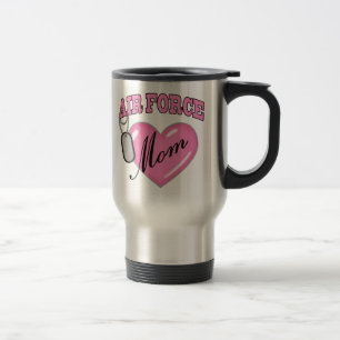 Air Force Mum Heart N Dog Tag Travel Mug