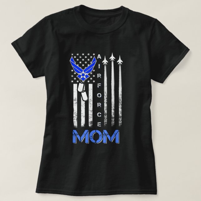 Air Force Mum Shirt, USAF Mum Tee, Women's Day Gif T-Shirt (Design Front)