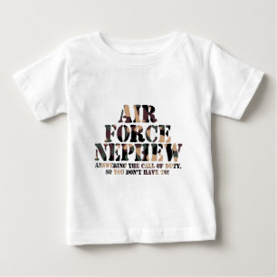 Air Force Nephew Answering Call Baby T-Shirt
