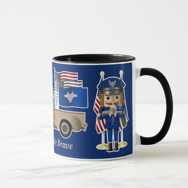 Air Force Nutcracker with Little Military Truck Mug (Right)