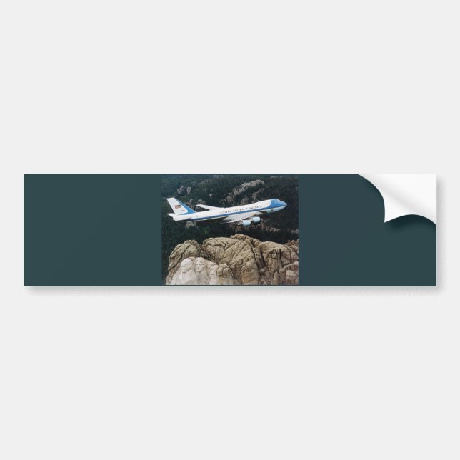 Air Force One over Mt. Rushmore Bumper Sticker (Front)