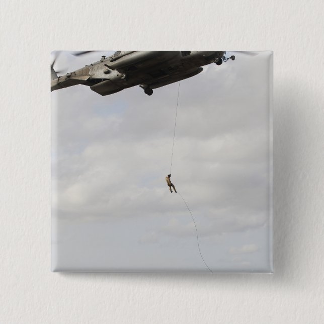 Air Force pararescuemen conduct a combat insert 2 15 Cm Square Badge (Front)