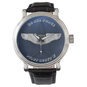 Air Force Pilot Wings Personalised Gift Watch