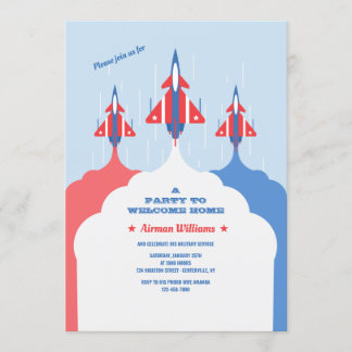 Air Force Red White and Blue Welcome Home Invitation