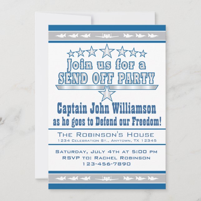 Air Force Send Off Deployment Party Invitation (Front)