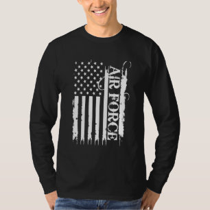 Air Force United States Distressed w US Flag T-Shirt