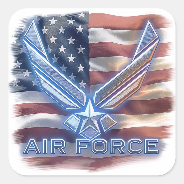 Air Force (USAF) Square Sticker (Front)