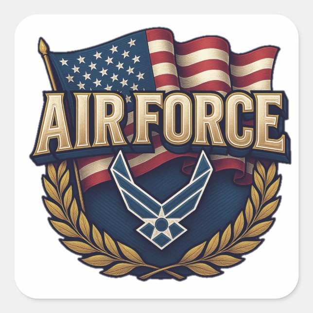 Air Force (USAF) Square Sticker (Front)