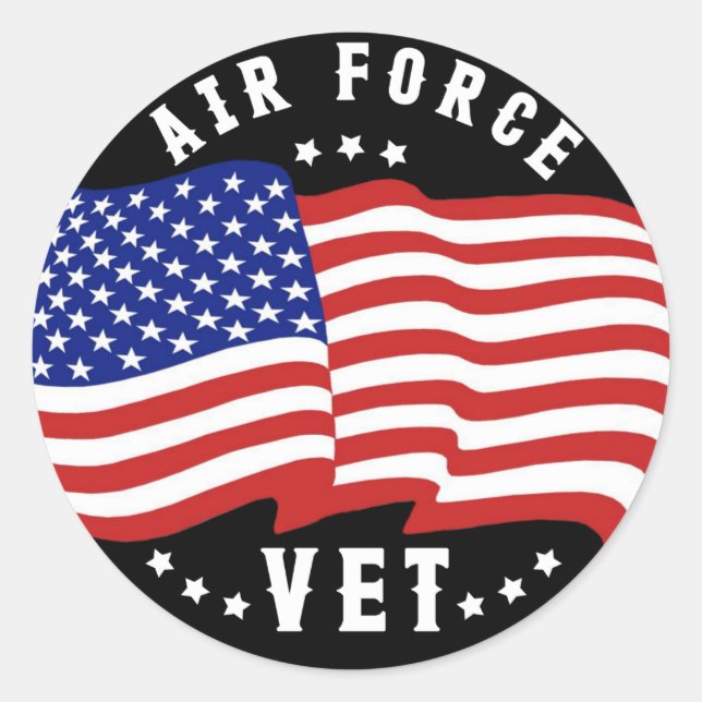 Air Force Vet Classic Round Sticker (Front)