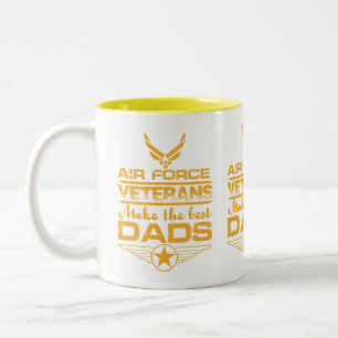 Air Force Veterans Make The Best Dads Military Fat Two-Tone Coffee Mug