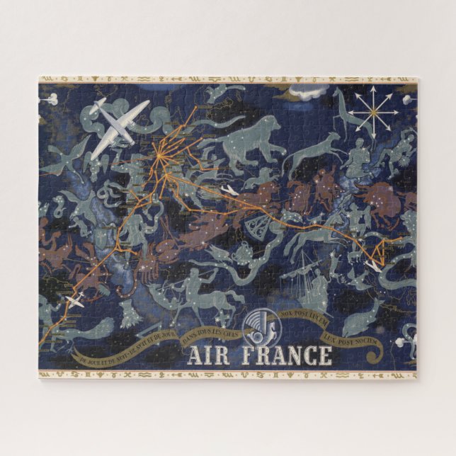 Air France : De nuit et de jour dans tous les ciel Jigsaw Puzzle (Horizontal)