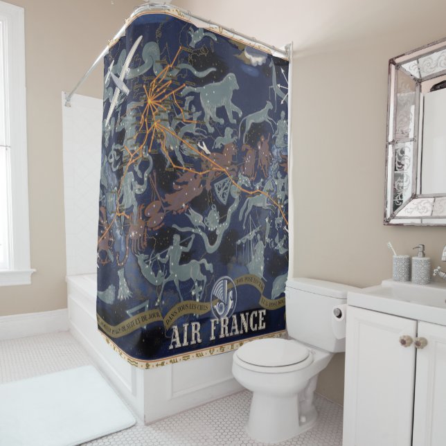 Air France : De nuit et de jour dans tous les ciel Shower Curtain (In Situ)