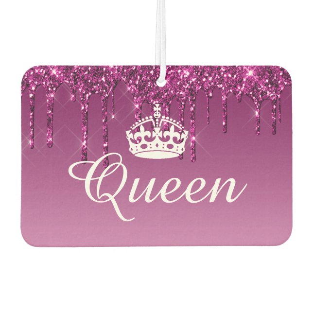 Air Freshener - Queen Crown Drip Glitter Magenta (Front)